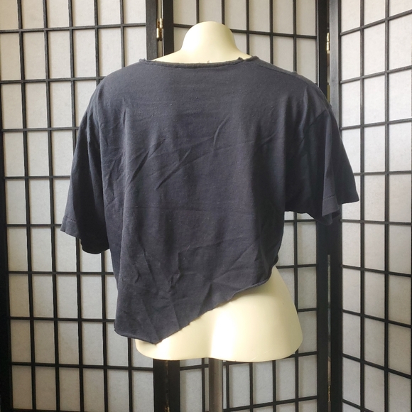 Vintage Santa Fe Speedway Custom Cropped Black Midriff T-shirt / Green on Black - Picture 5 of 15